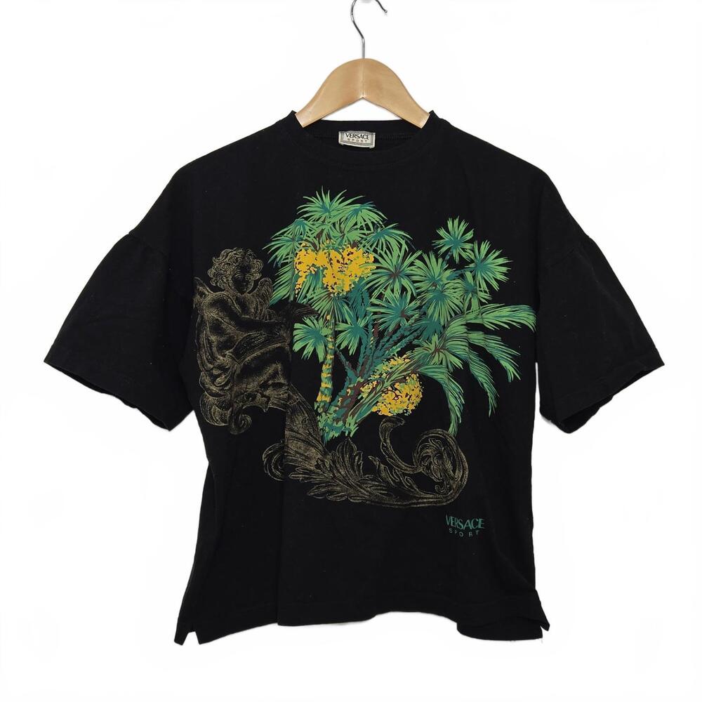 Versace Shirt Womens 50 Black Cotton Baby Tee Graphic